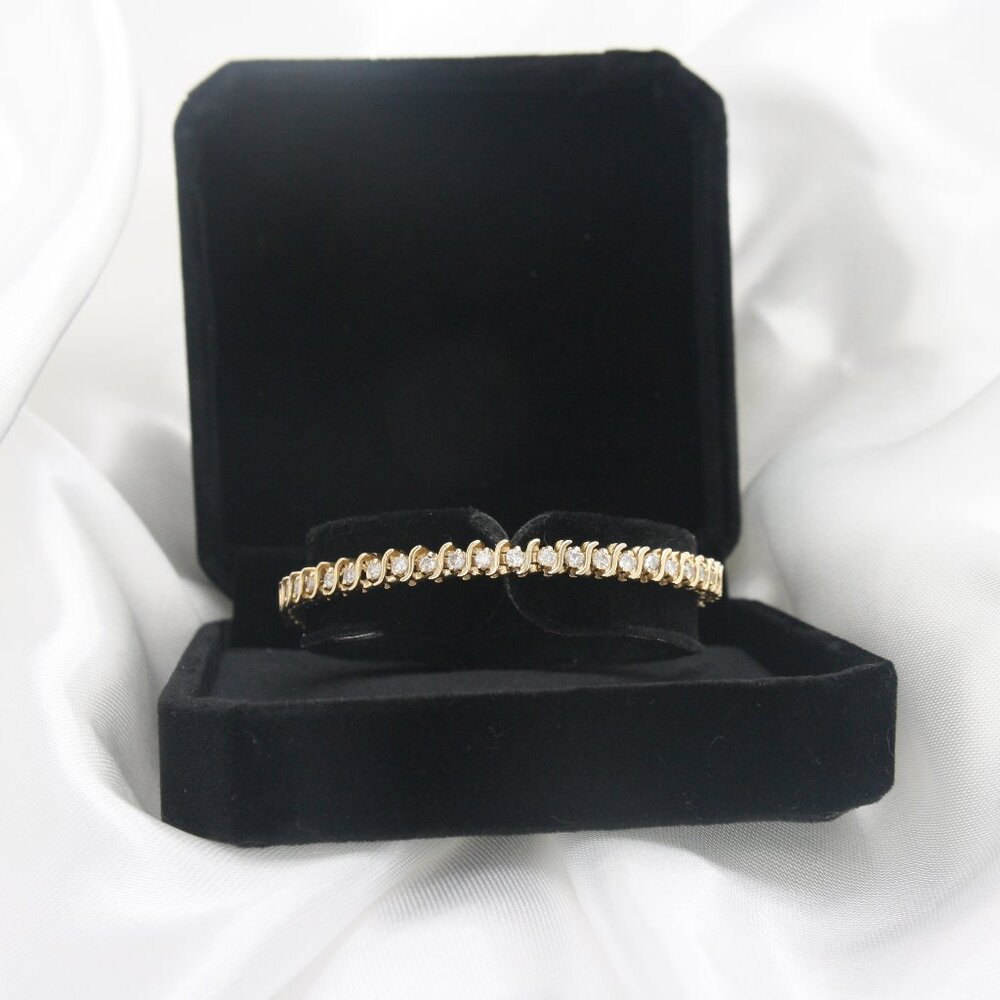 Vintage 14K Yellow Gold Diamond Tennis Bracelet – 2.37ct – 14.95 grams